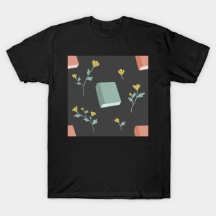 Books and Flowers Gray T-Shirt